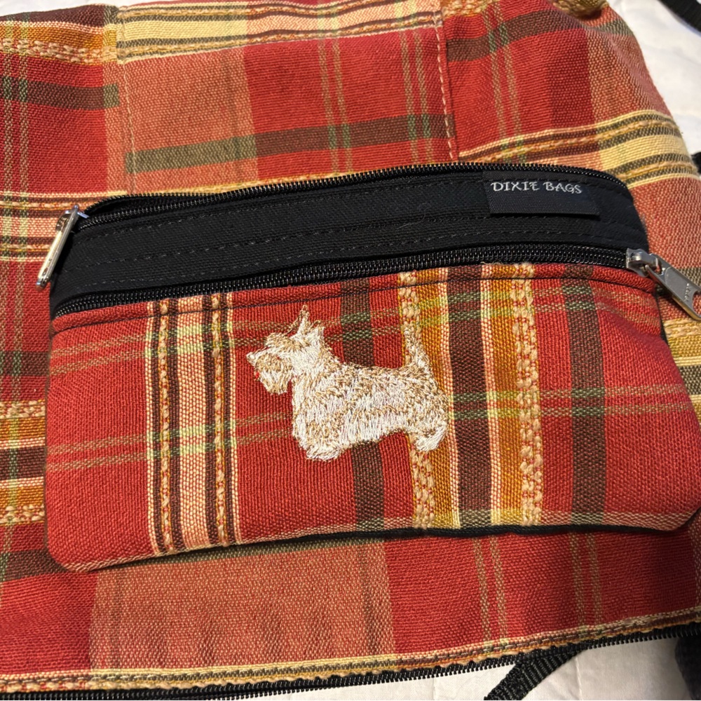 Dixie Bags Purse with Wallet Crossbody Bag Plaid With Scotty Dog - Picture 10 of 15